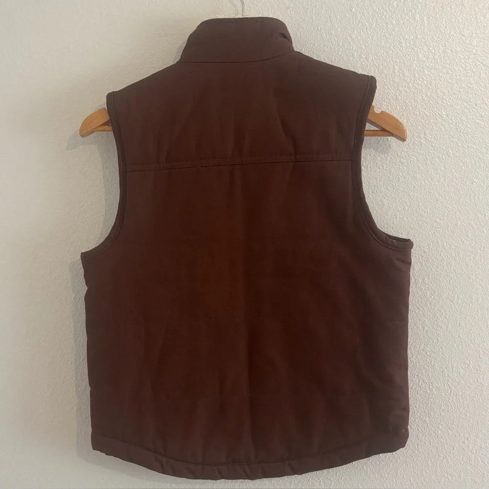 Boys Weatherproof Vintage Sherpa Lined Puffer Vest Brown Size M (10–12)